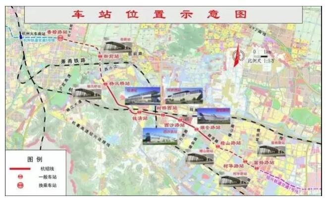 杭州市萧山区和绍兴市柯桥区,工程西起杭州地铁5号线终点站姑娘桥站